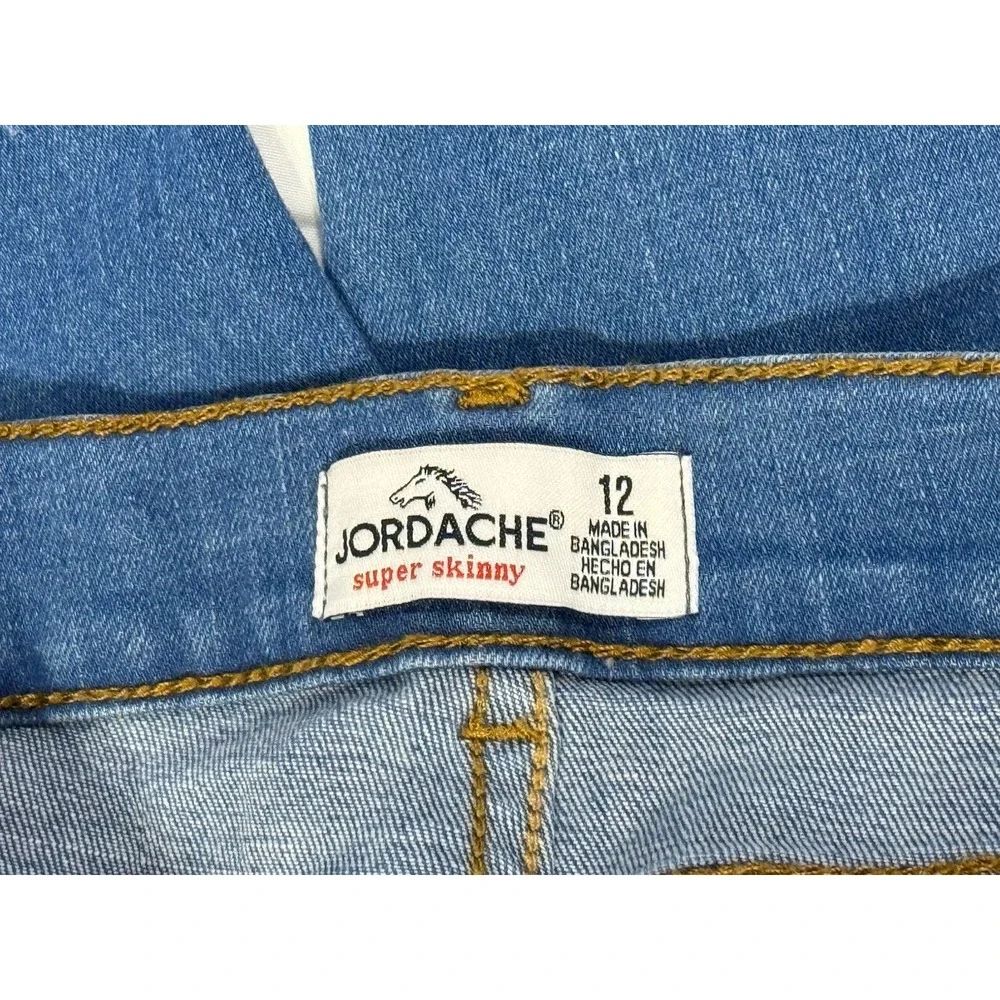 Girls 12 Slim Jeans Jordache Skinny Light Wash Denim Blue Jeans Adjustable Waist